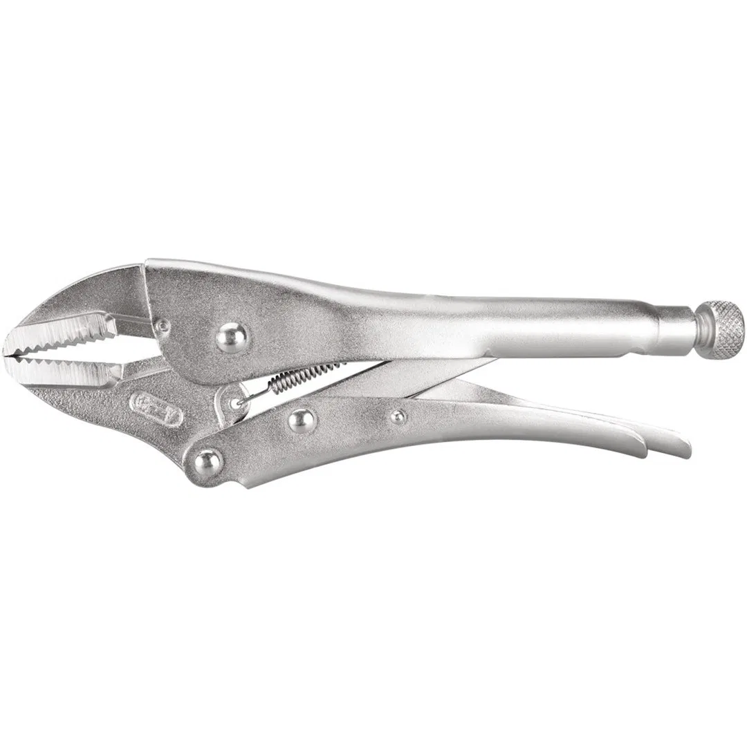 W30757 – PERFORM TOOL Pliers, Straight Jaw Locking 10 Inch Length Non-Reversible With Automatic Return Chrome Vanadiu...